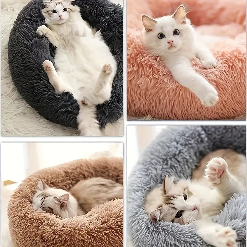 Plush Round Pet Bed 🐾🛏️