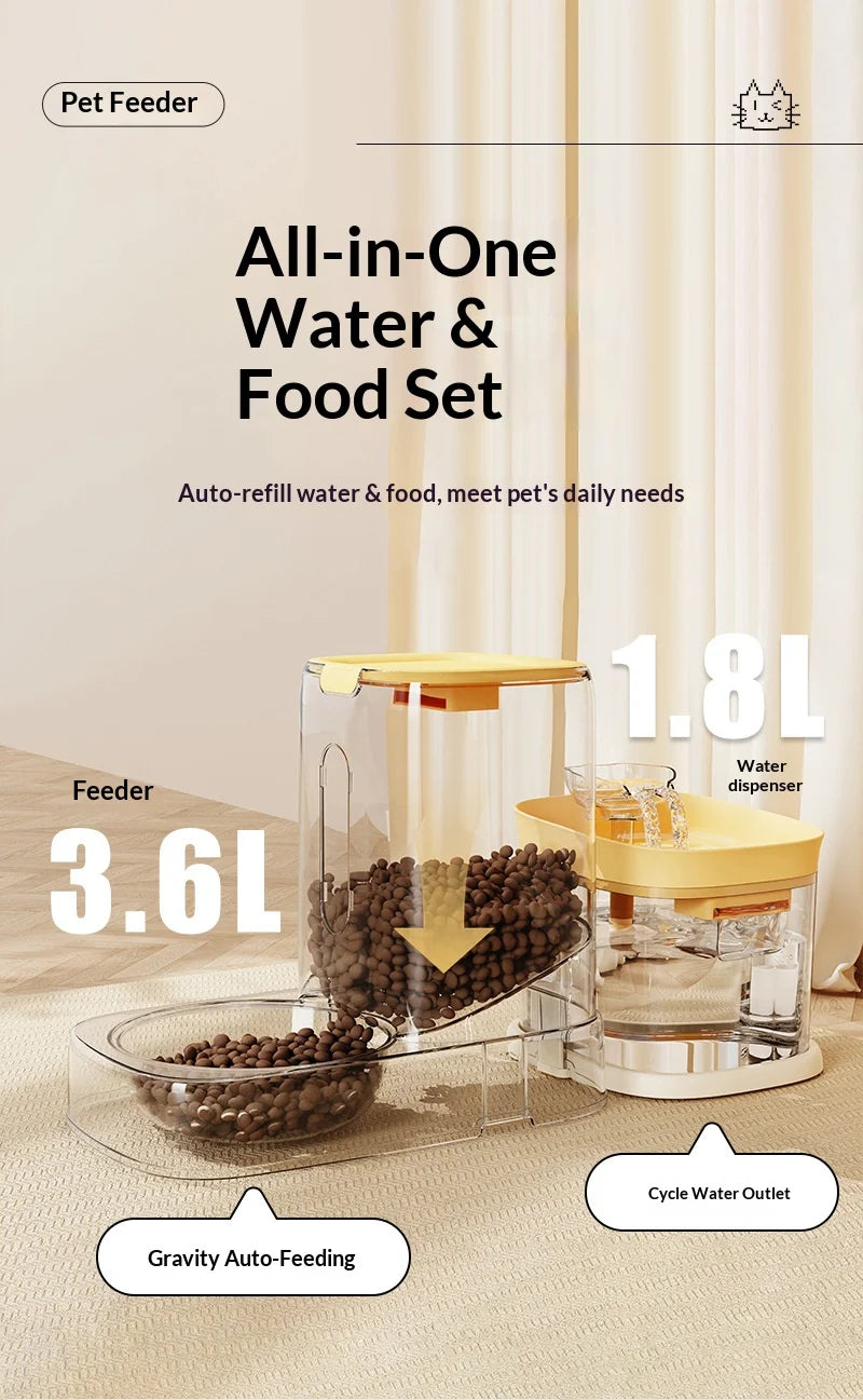 Stainless Steel Auto Pet Feeder & USB Water Bowl 🐶💧