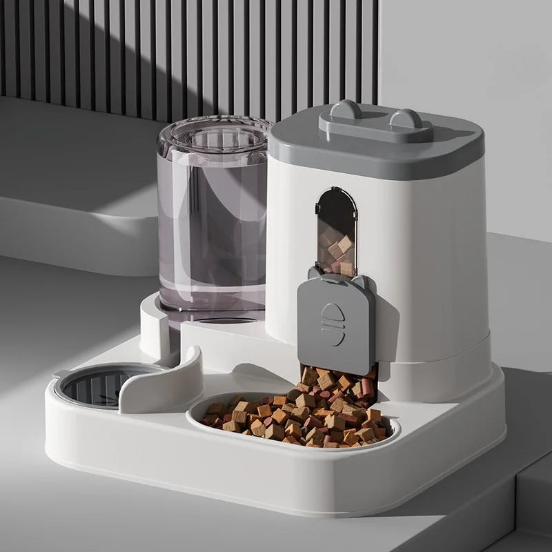 Spill-Proof Auto Pet Feeder & Water Fountain 🐱💧