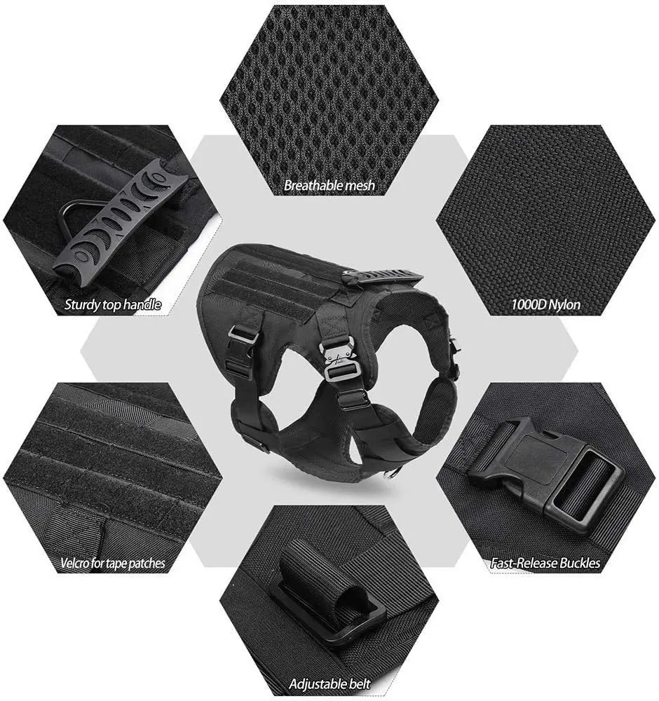 Tactical No-Pull Dog Harness 🐕🎖️