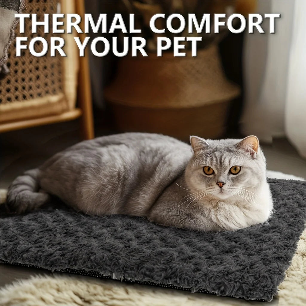 Self-Warming Pet Pad Blanket, Electric-Free Thermal Bed Mat, Anti-Slip for Cats Dogs Winter Warmth Mat Heat Reflecting Core Pad
