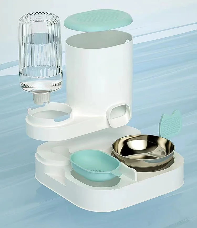 Automatic Pet Bowl Feeder & Water Dispenser – 2-in-1 Feeding Station for Cats & Dogs