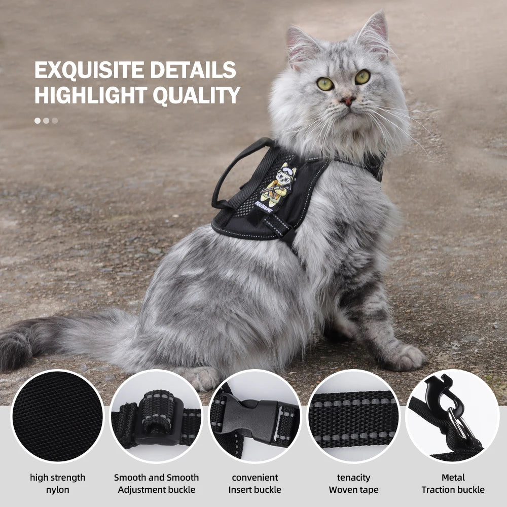 Tactical Cat Harness & Leash 🐱🎽