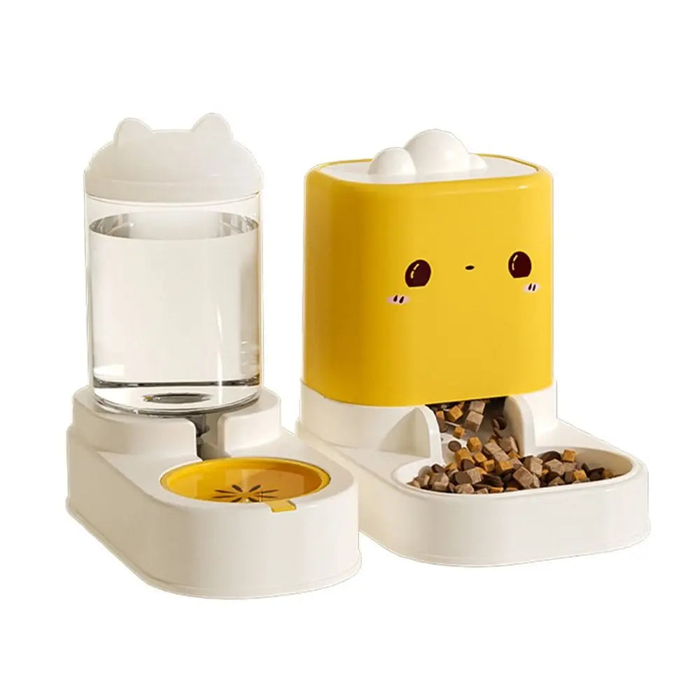 Cute Automatic Cat Feeder & Water Dispenser – Large Capacity Cat-Shaped Bowl