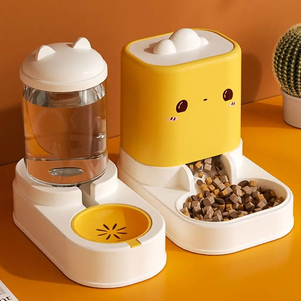 Cute Automatic Cat Feeder & Water Dispenser – Large Capacity Cat-Shaped Bowl