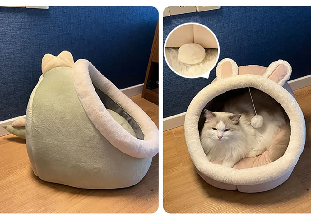 Washable Pet Lounger Cushions, Cat Mat Beds, Warm And Soft Baskets, Cozy Warm Cat Kennels House Tents, Small Pet Dogs For Winter