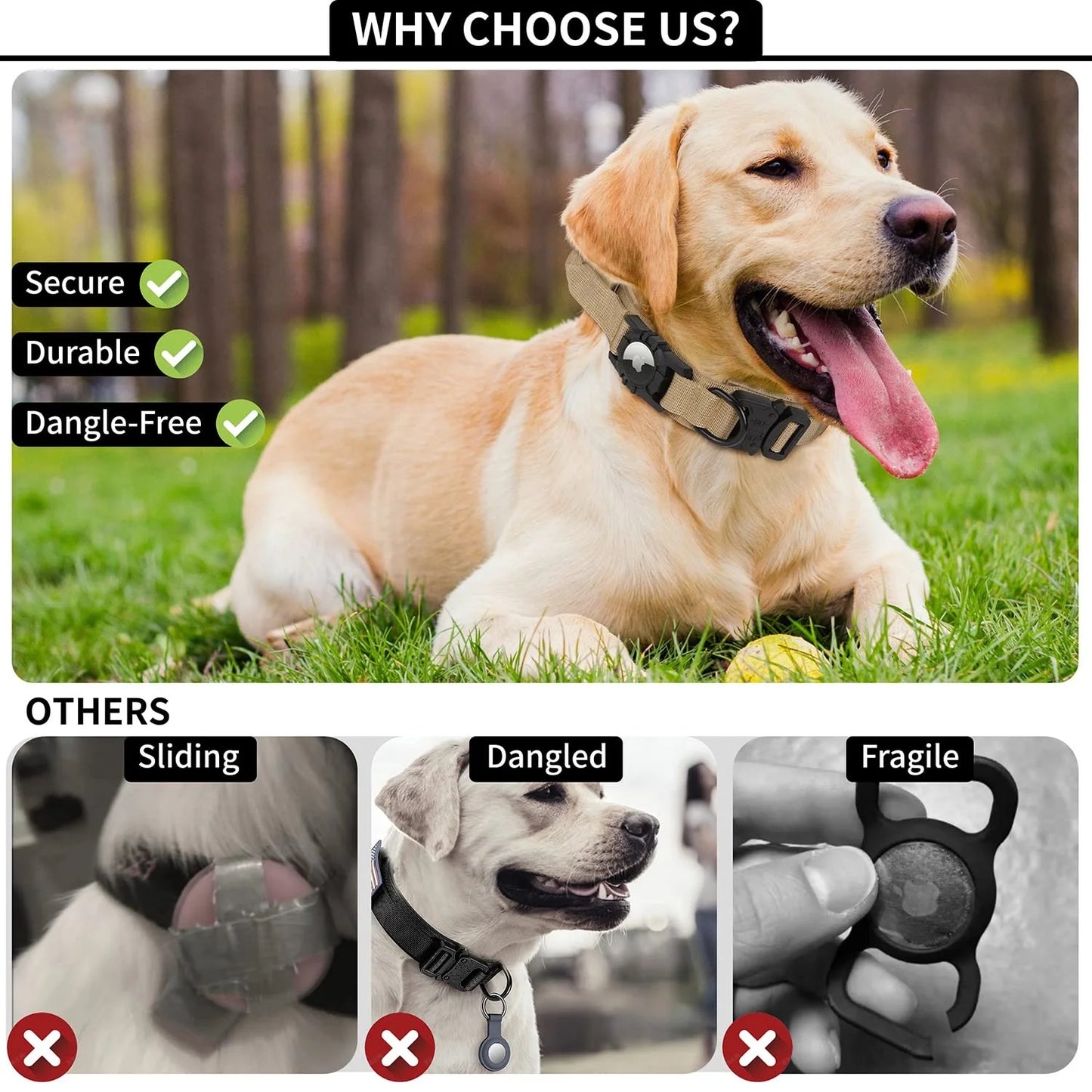 Tactical AirTag Dog Collar 🐕📍