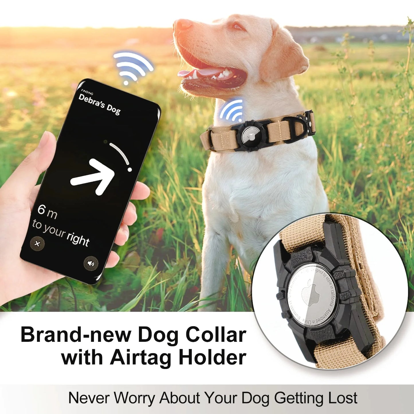 Tactical AirTag Dog Collar 🐕📍