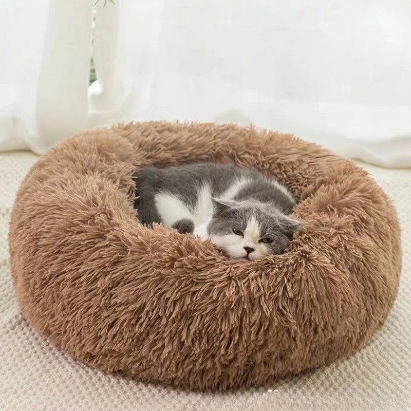 Plush Round Pet Bed 🐾🛏️