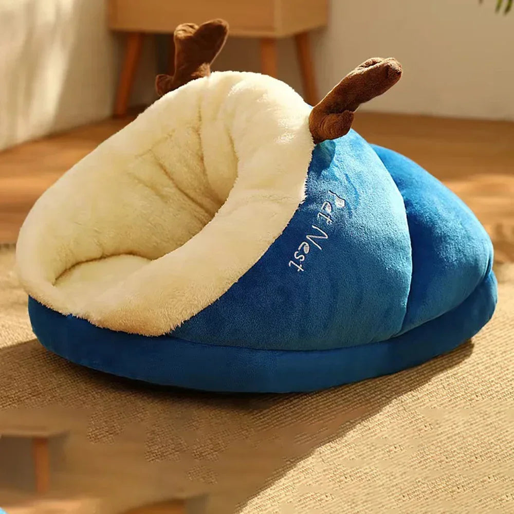 Winter Warm Small Dog Kennel Bed Breathable Dog House Cute Slippers Shaped Dog Bed Cat Sleep Bag Foldable Washable Pet House
