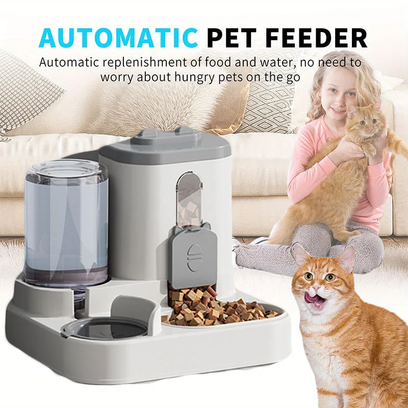 Spill-Proof Auto Pet Feeder & Water Fountain 🐱💧