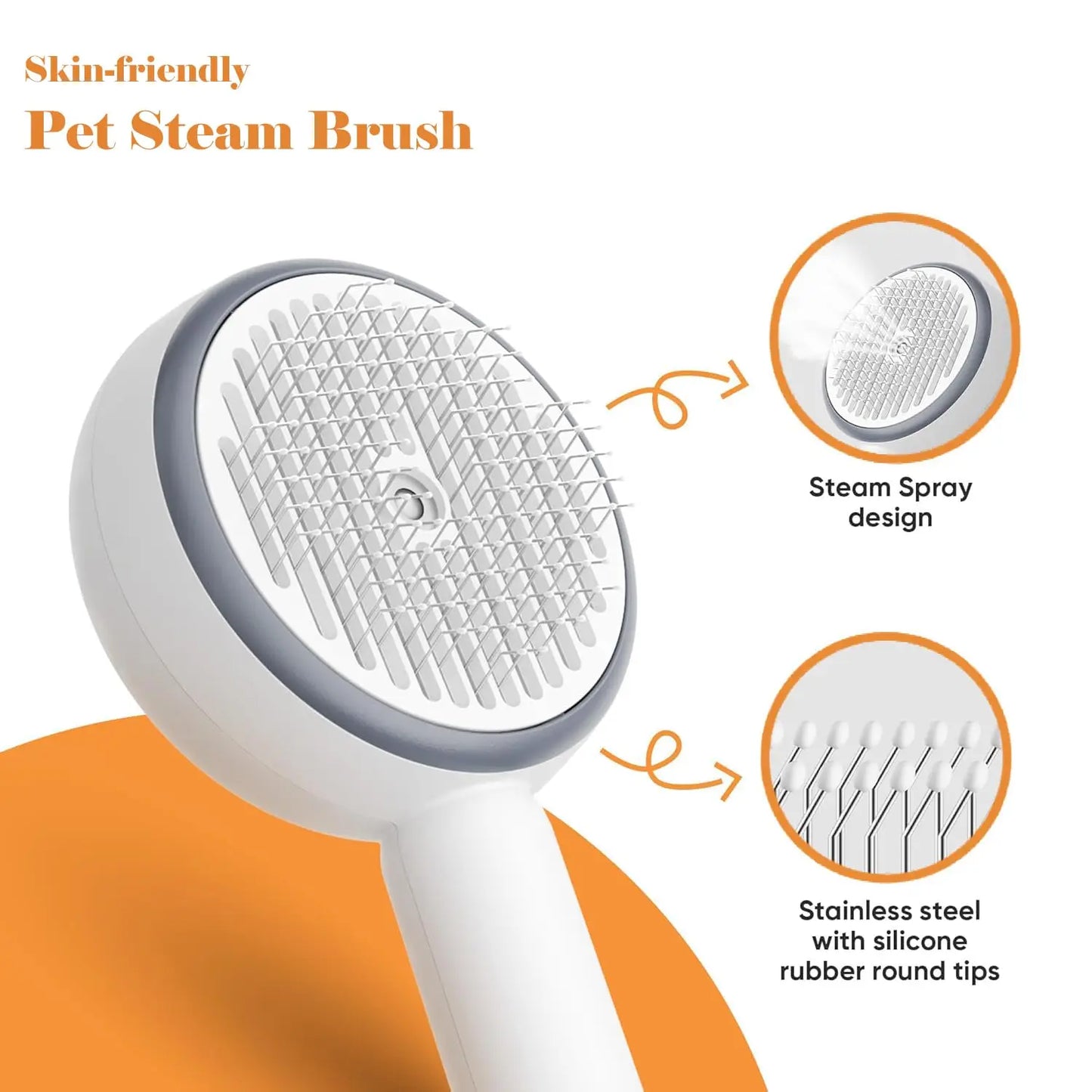 3 in1 Pet Bathing Brush for Cats Spray Massage Pet Brush with Steam Anti-Static Cat Cleaning Grooming Supplies Cat Wool Brush