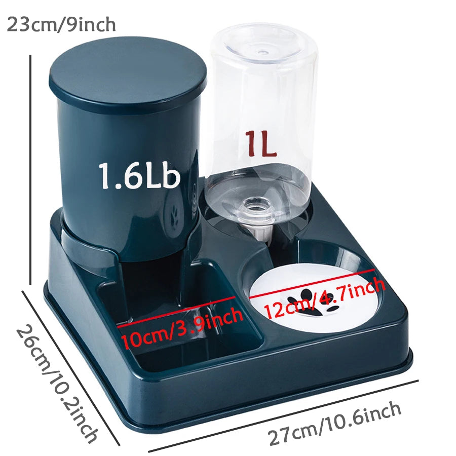 2-in-1 Tilted Automatic Pet Feeder & Water Dispenser – Gravity Bowl for Cats & Dogs