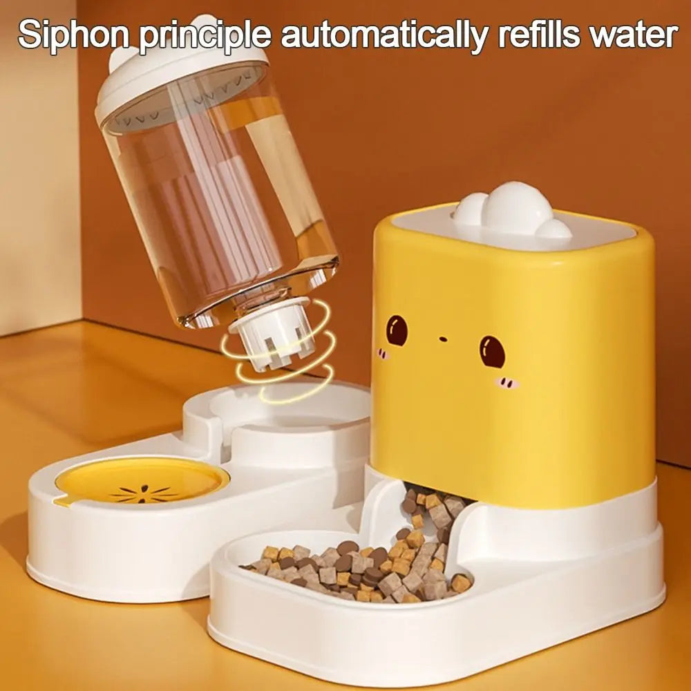 Cute Automatic Cat Feeder & Water Dispenser – Large Capacity Cat-Shaped Bowl