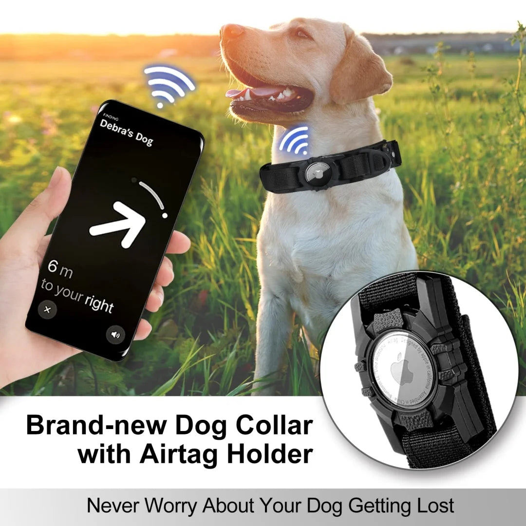 Tactical AirTag Dog Collar with Handle 🐕🎖️📍