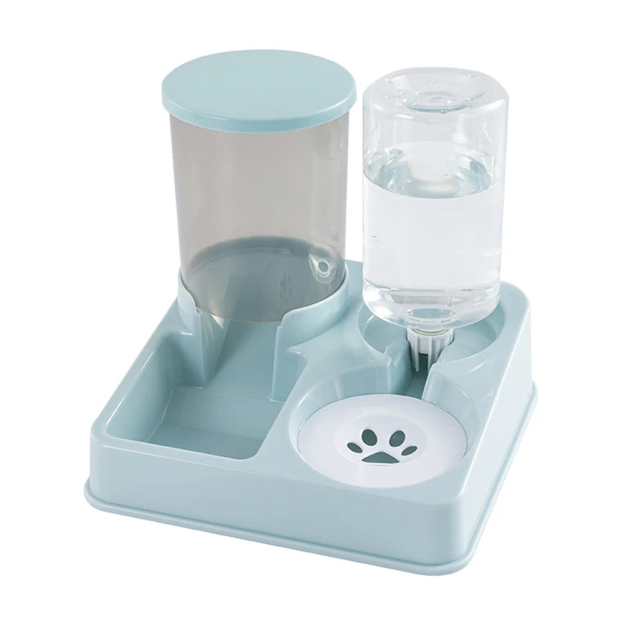 2-in-1 Tilted Automatic Pet Feeder & Water Dispenser – Gravity Bowl for Cats & Dogs